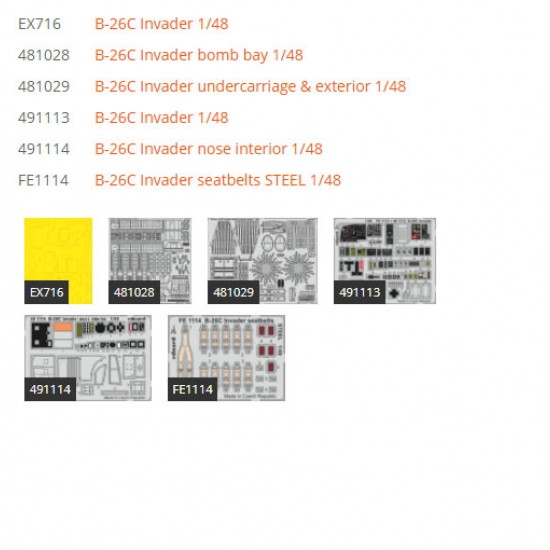 1/48 Douglas B-26C Invader Super Detail Set for ICM kits