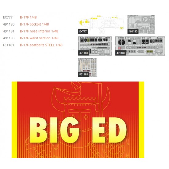 1/48 Boeing B-17F Flying Fortress Part I Super Detail Set for HK Models