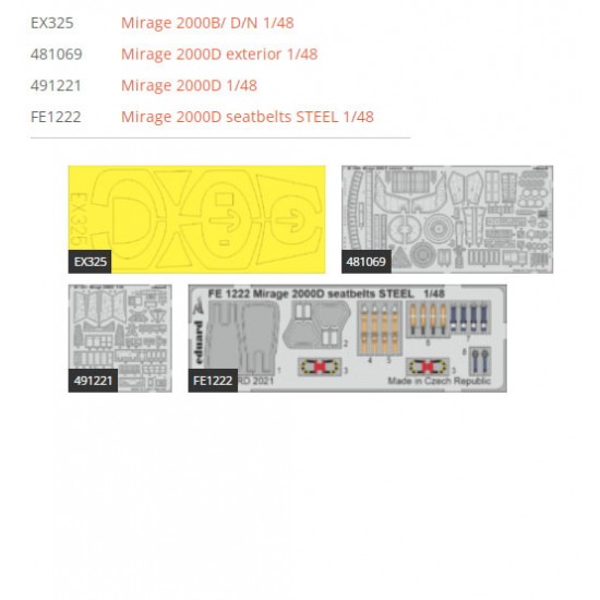 1/48 Dassault Mirage 2000D Super Detail Set for Kinetic kits