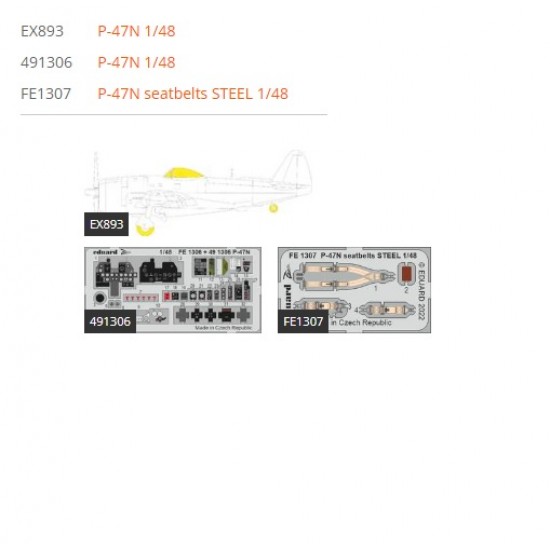 1/48 Republic P-47N Thunderbolt Super Detail Set for Academy kits