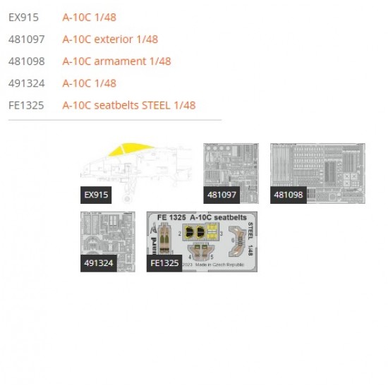 1/48 Fairchild Republic A-10C Thunderbolt II Super Detail Set for HobbyBoss kits