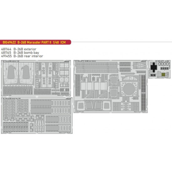 1/48 Martin B-26B Marauder Part II Super Detail Set for ICM kits