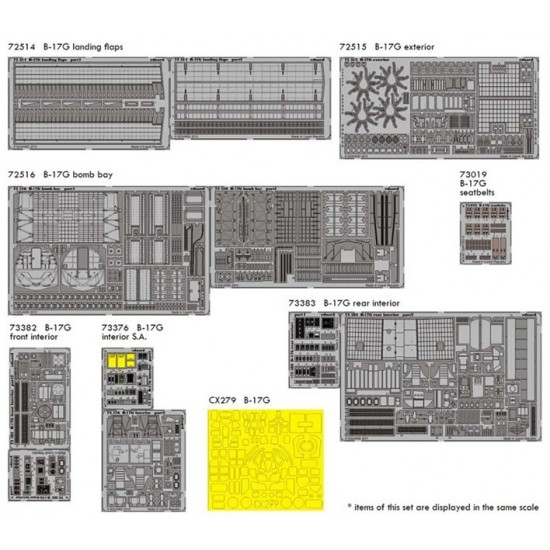 Super Detail Set for 1/72 B-17G Flying Fortress for Revell kit