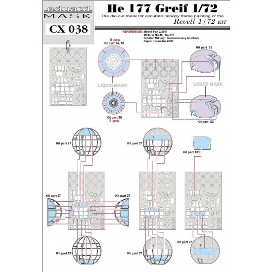 1/72 Heinkel He 177 Greif Paint Mask for Revell kit