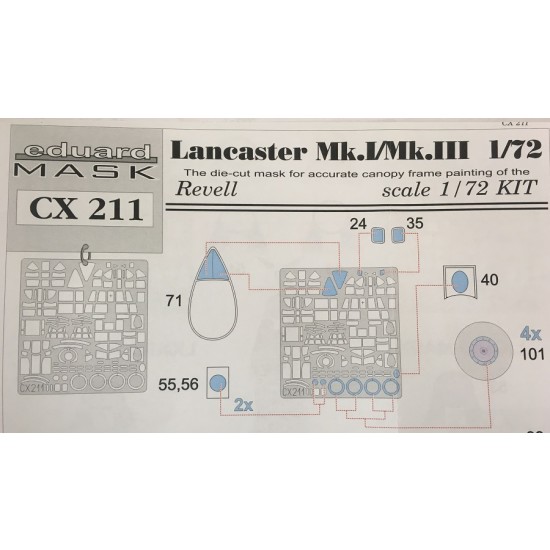 1/72 Avro Lancaster Mk.I/Mk.III Paint Mask for Revell kit