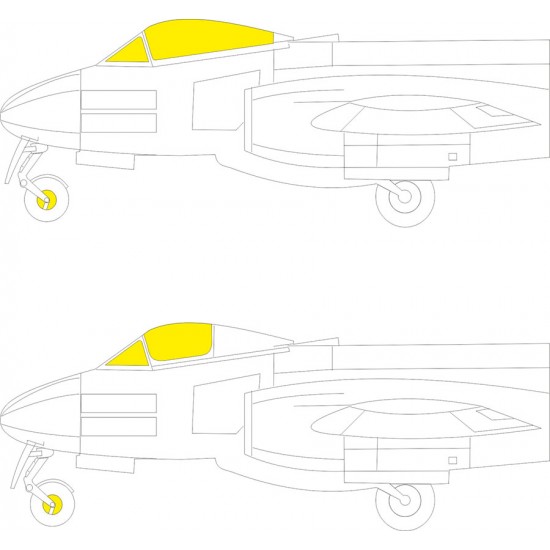 1/72 Gloster Meteor FR.9 Masks for Airfix kits