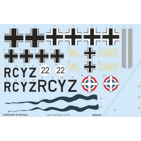 1/32 Messerschmitt Bf 108 Taifun Decals for Eduard kits