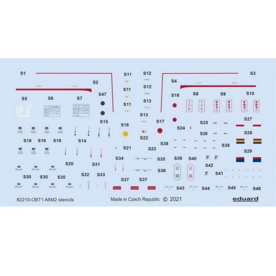 1/48 Mitsubishi A6M2 Zero Stencils Decals for Eduard kits