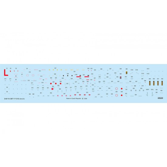 1/48 P-51B Mustang Stencils Decal for Eduard kits