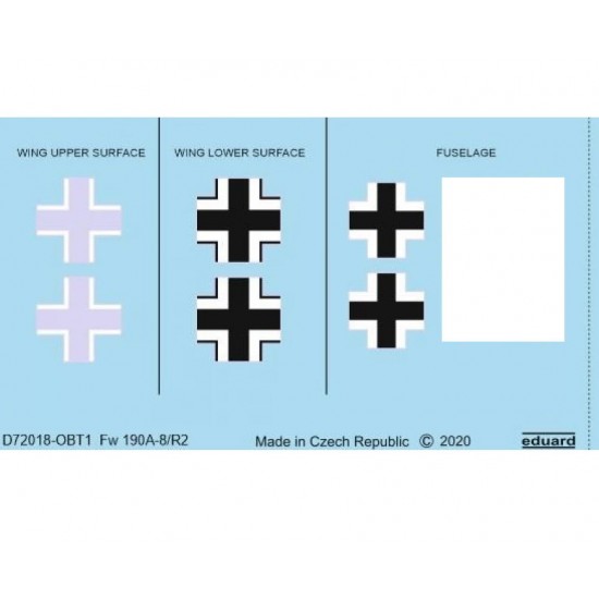 1/72 Focke-Wulf Fw 190A-8/R2 National Insignia Decals for Eduard kits