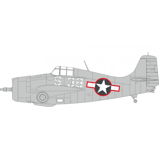 1/48 US Grumman FM-1 Wildcat National Insignia with Red Outline Mask for Tamiya kits