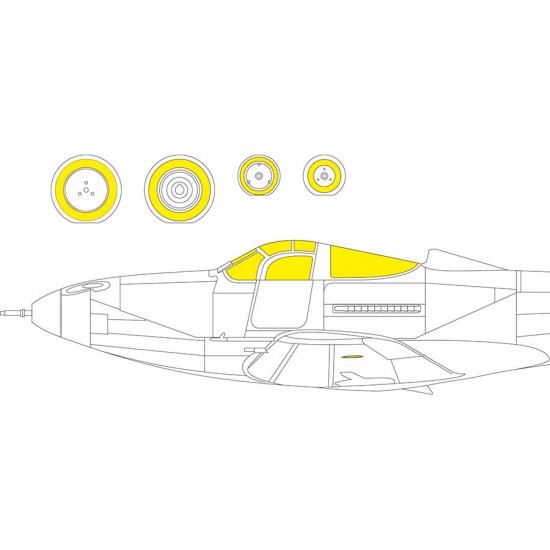 1/48 Bell P-39N Airacobra Canopy Masks for Arma Hobby kits