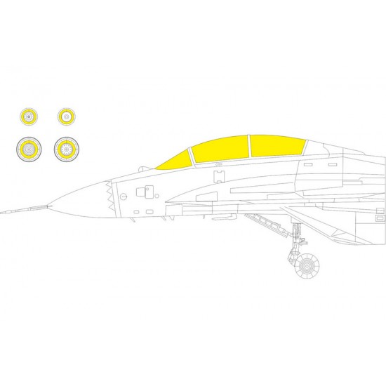 1/48 Mikoyan MiG-35 Canopies and Wheels Masks for Hobby Boss kits