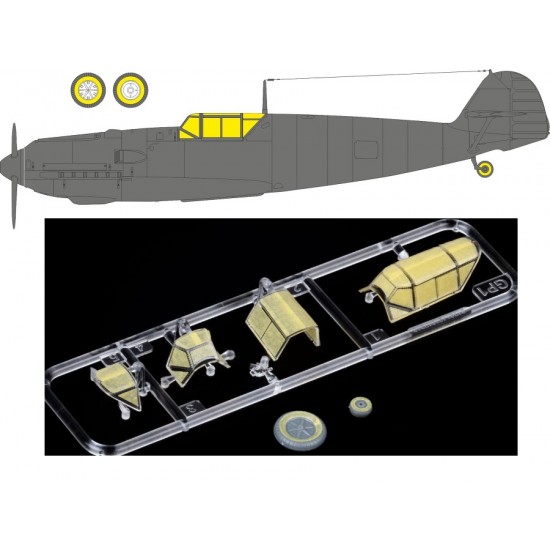 1/48 Messerschmitt Bf 109E-3 Mask for Hobby Boss kits