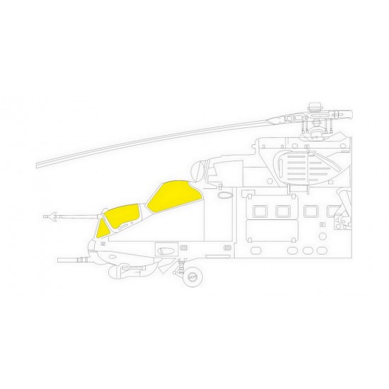 1/48 Mil Mi-35M Attack Helicopter Paint Masking for Zvezda kits