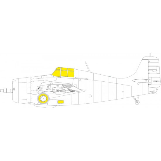 1/48 Grumman F4F-4 Wildcat Tface Masking for Eduard kits