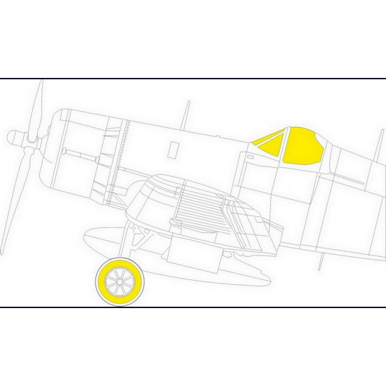 1/48 Vought F4U-1D Corsair Tface Paint Masking for HobbyBoss kits