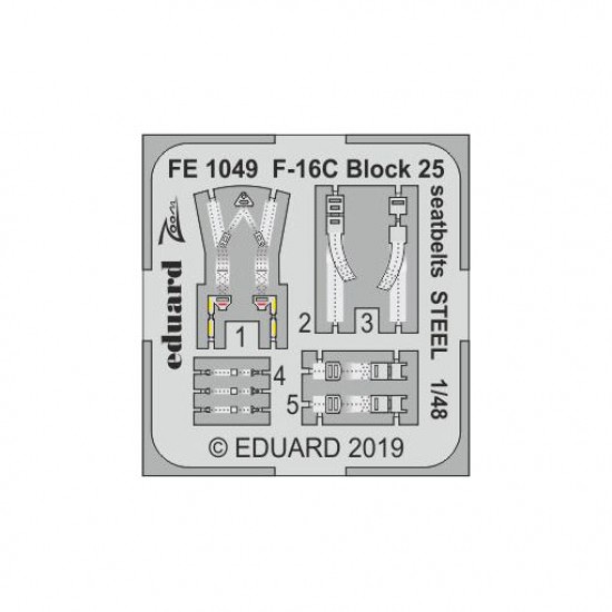 1/48 General Dynamics F-16C Fighting Falcon Block 25 Seatbelts Set for Tamiya kits