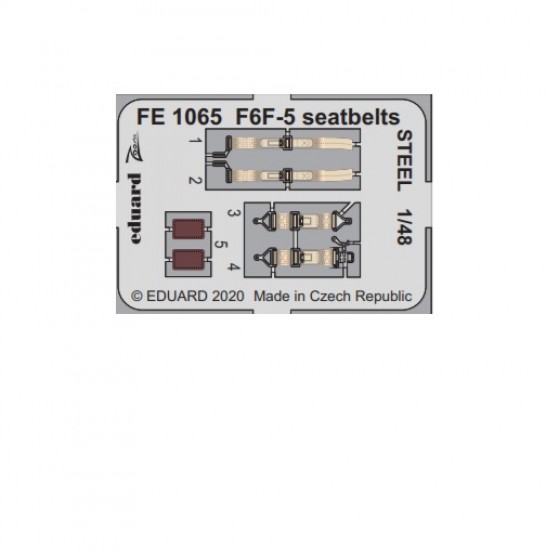 1/48 Grumman F6F-5 Hellcat Seatbelts Steel Detail Set for Eduard kits