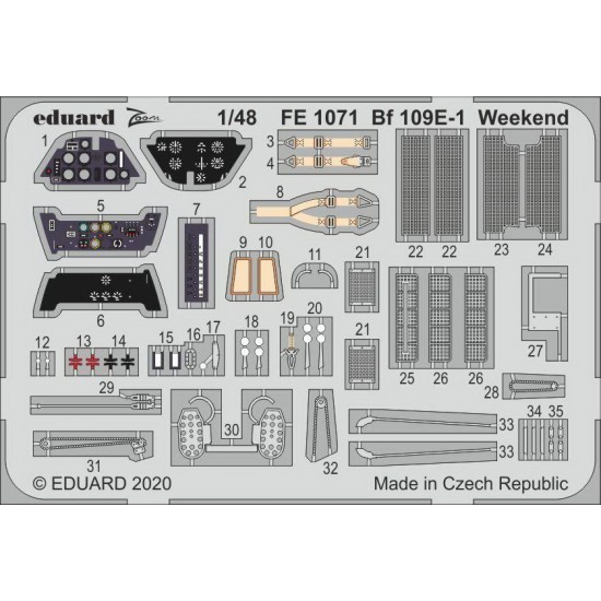 1/48 Messerschmitt Bf 109E-1 [Weekend] Detail Set for Eduard kits