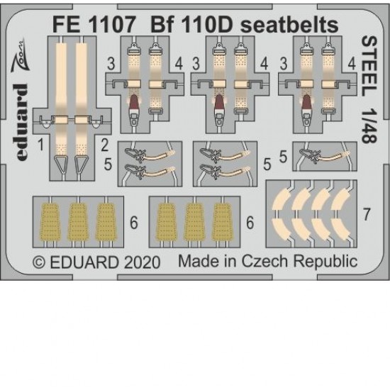 1/48 Messerschmitt Bf 110D Seatbelts for Dragon kits