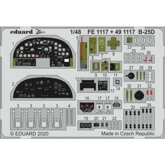 1/48 North American B-25D Mitchell Detail Set for Revell kits