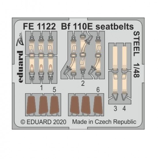 1/48 Messerschmitt Bf 110E Seatbelts Detail Set for Dragon kits