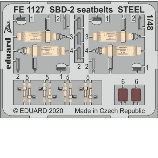 1/48 Douglas SBD-2 Dauntless Seatbelts Detail Set for Academy kits