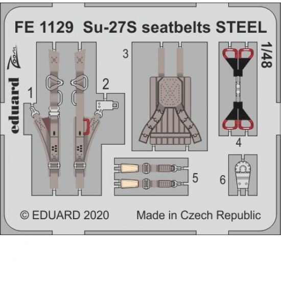 1/48 Sukhoi Su-27S Seatbelts Detail Set for Kitty Hawk kits