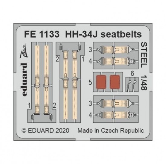 1/48 Sikorsky HH-34J Choctaw Seatbelts Detail Set for Trumpeter kits