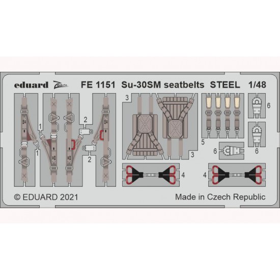 1/48 Sukhoi Su-30SM Seatbelts Detail Set for Kitty Hawk kits