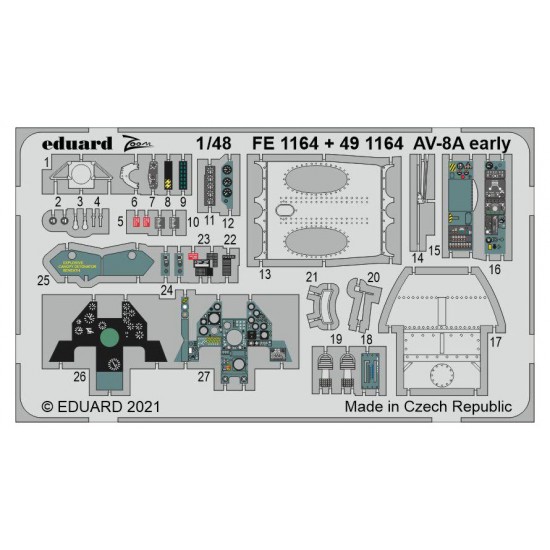 1/48 Hawker Siddeley AV-8A Harrier Early Detail Set for Kinetic kits