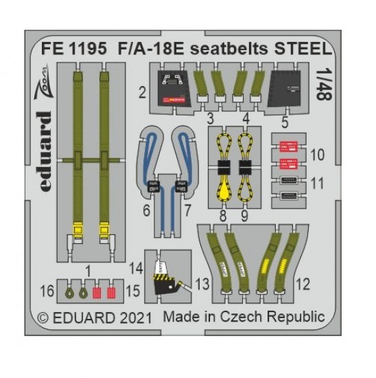 1/48 Boeing F/A-18E Super Hornet Seatbelts Detail Set for Meng kits