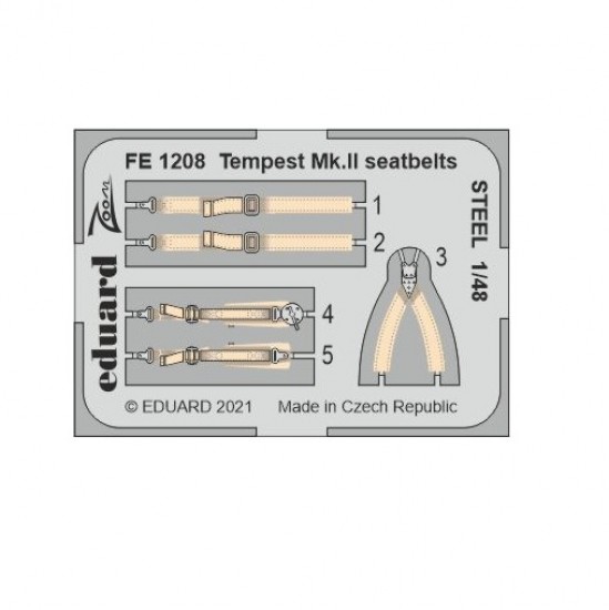 1/48 Hawker Tempest Mk.II Seatbelts Detail Set for Eduard kits