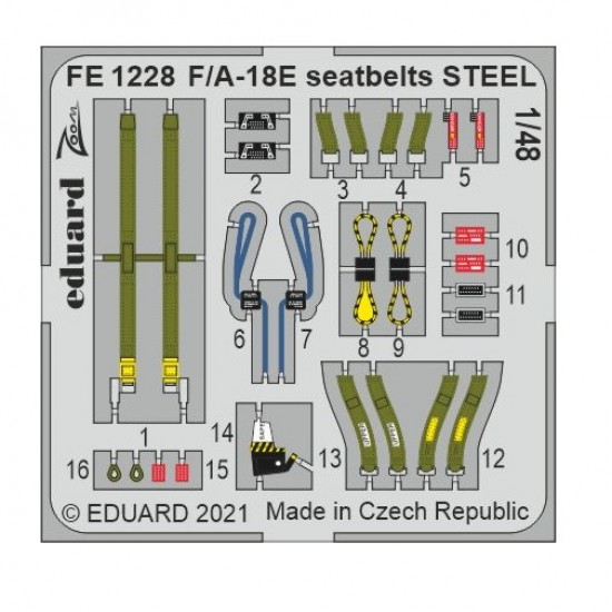 1/48 Boeing F/A-18E Super Hornet Seatbelts Detail Set for HobbyBoss kits