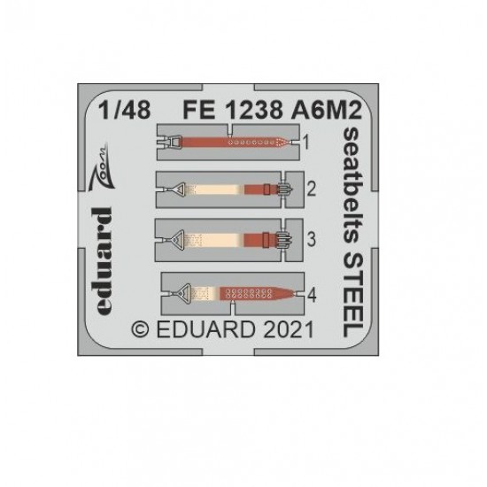 1/48 Mitsubishi A6M2 Zero Seatbelts Detail set for Eduard kits