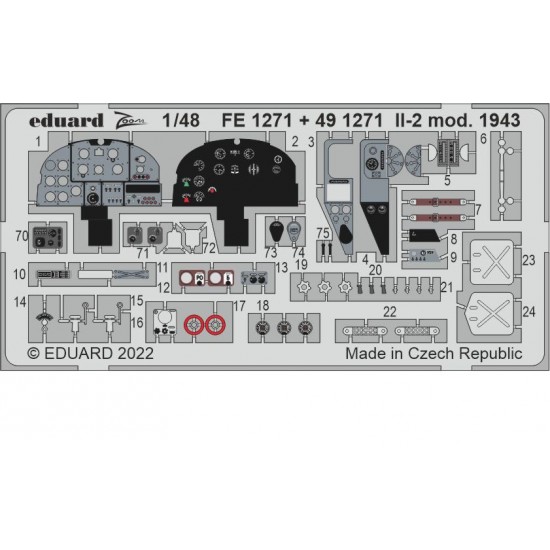 1/48 IL-2 Sturmovik mod. 1943 Detail Set for Zvezda kits