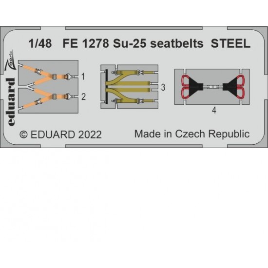 1/48 Sukhoi Su-25 Seatbelts Detail Set for Zvezda kits