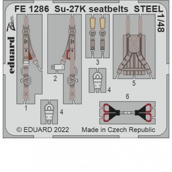 1/48 Sukhoi Su-27K Seatbelts Detail Set for Minibase kits