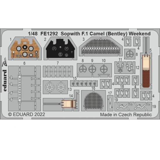 1/48 Sopwith F.1 Camel (Bentley) Weekend Detail set for Eduard kits