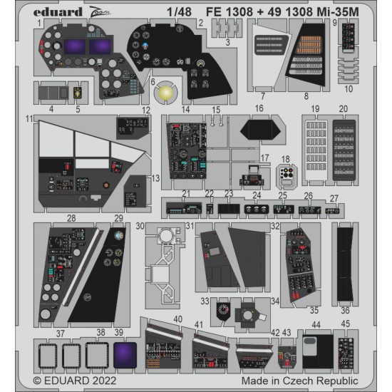 1/48 Mil Mi-35M Attack Helicopter Detail set for Zvezda kits