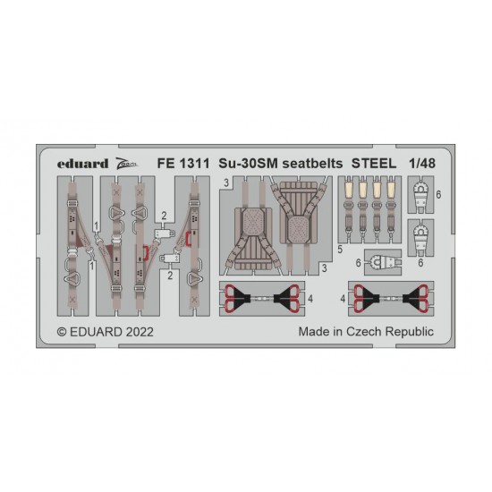 1/48 Sukhoi Su-30SM Seatbelts Detail set for Great Wall Hoby kits