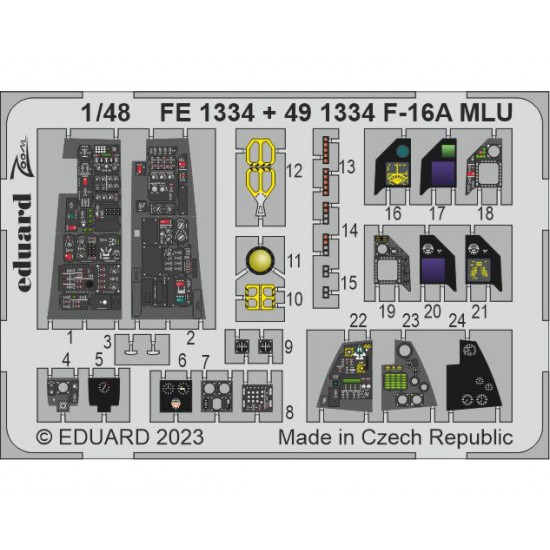 1/48 F-16A MLU Fighting Falcon Detail Set for Kinetic kits