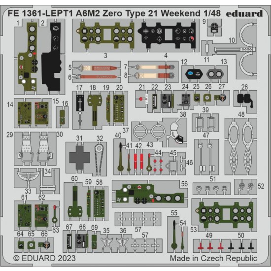 1/48 Mitsubishi A6M2 Zero Type 21 Weekend Detail Set for Eduard kits