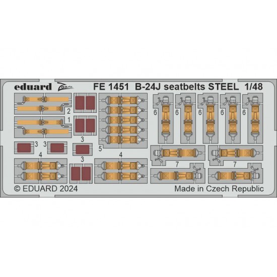 1/48 Consolidated B-24J Liberator Seatbelts for HobbyBoss kits