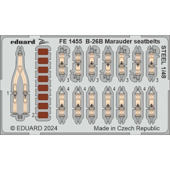 1/48 Martin B-26B Marauder Seatbelts for ICM kits