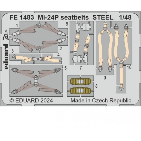 1/48 Mil Mi-24P Seatbelts for Trumpeter kits