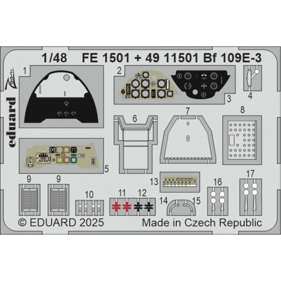 1/48 Messerschmitt Bf 109E-3 Detail set for Hobby Boss kits