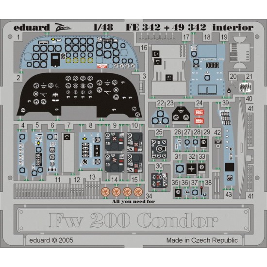 Colour Photoetch for 1/48 Focke-Wulf Fw 200 Condor Interior for Trumpeter kit