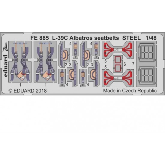 1/48 L-39C Albatros Seatbelts Steel Detail-up Set for Trumpeter kits